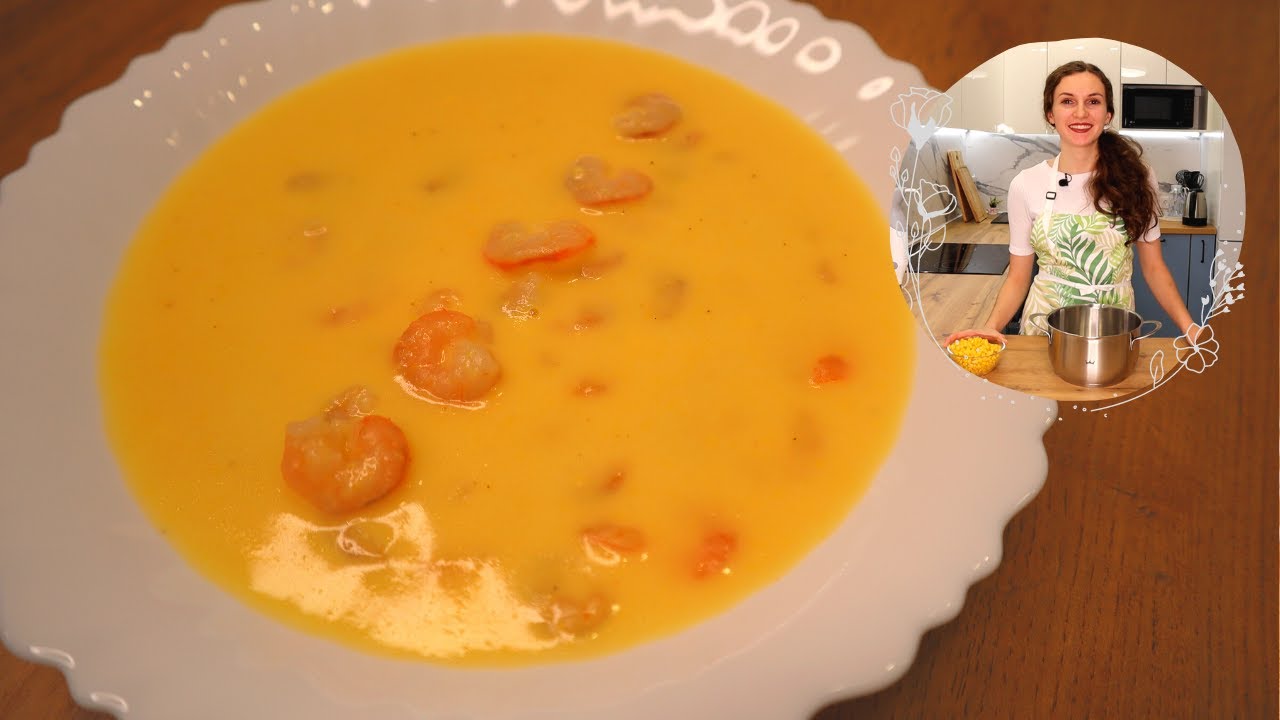 👍КУКУРУЗНЫЙ суп с КРЕВЕТКАМИ🦐 СВОДИТ всех С УМА / Быстрый и простой рецепт крем-супа