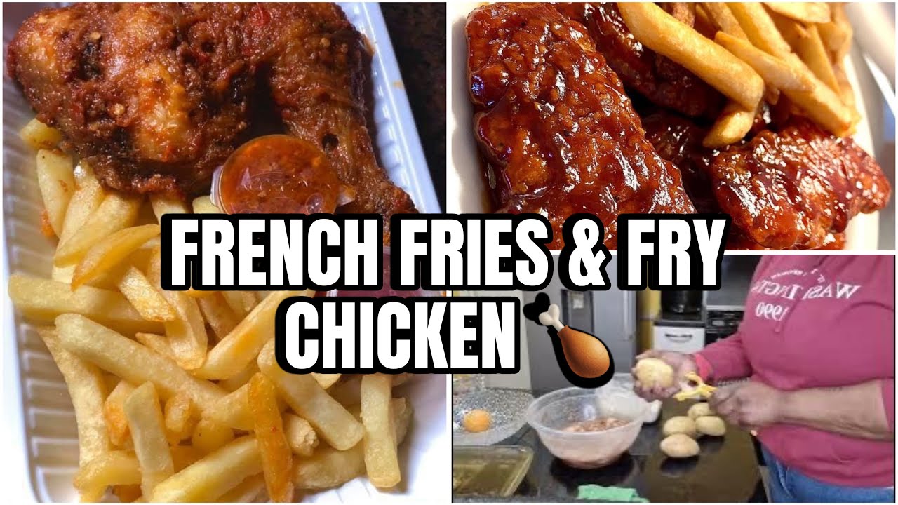 ПРИГОТОВЛЕНИЕ ЖАРЕНЫХ КУРИНЫХ КРЫЛЫШЕК 🍗С КАРТОФЕЛЕМ ФРИ 🍟