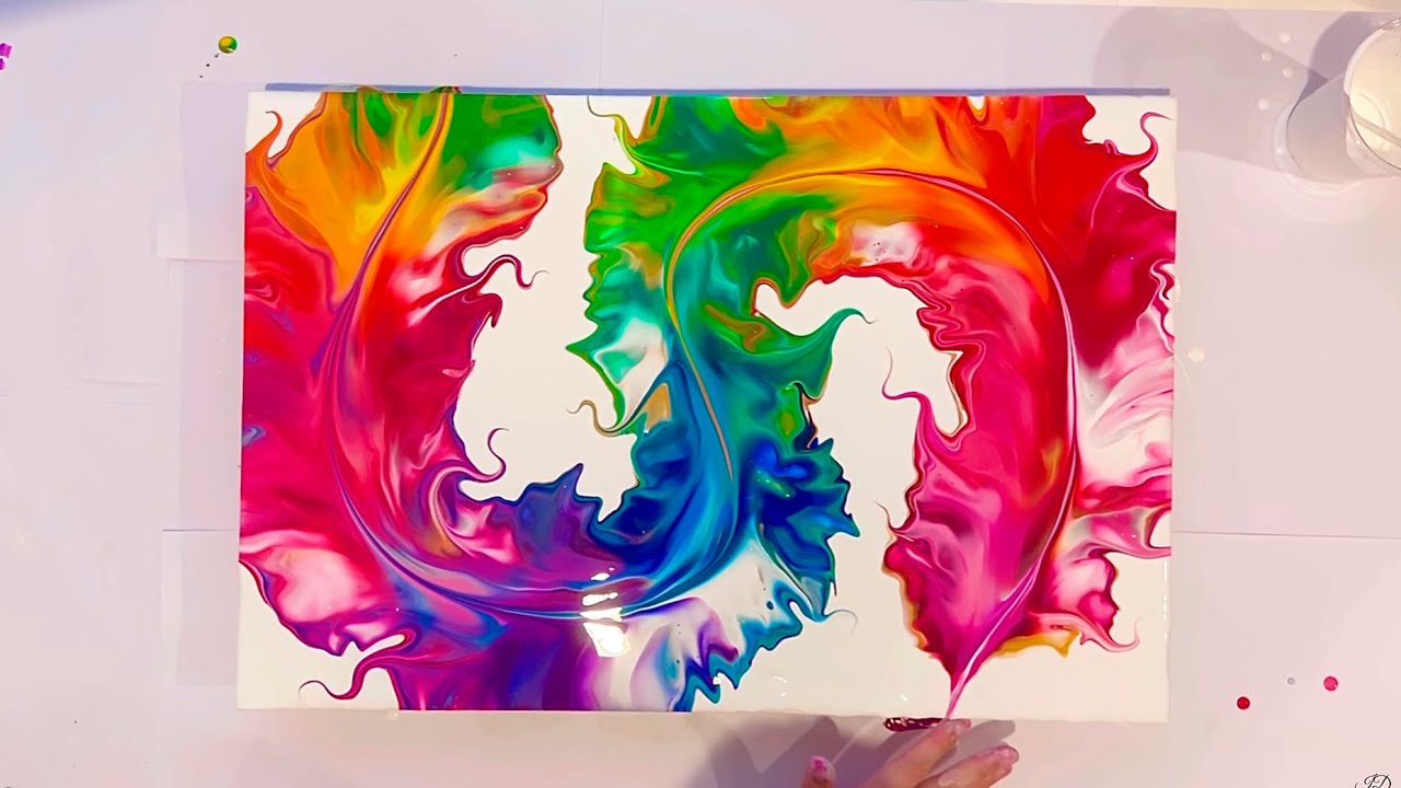 Rainbow Dutch Pour Tutorial🌈 / Fluid Acrylic Painting