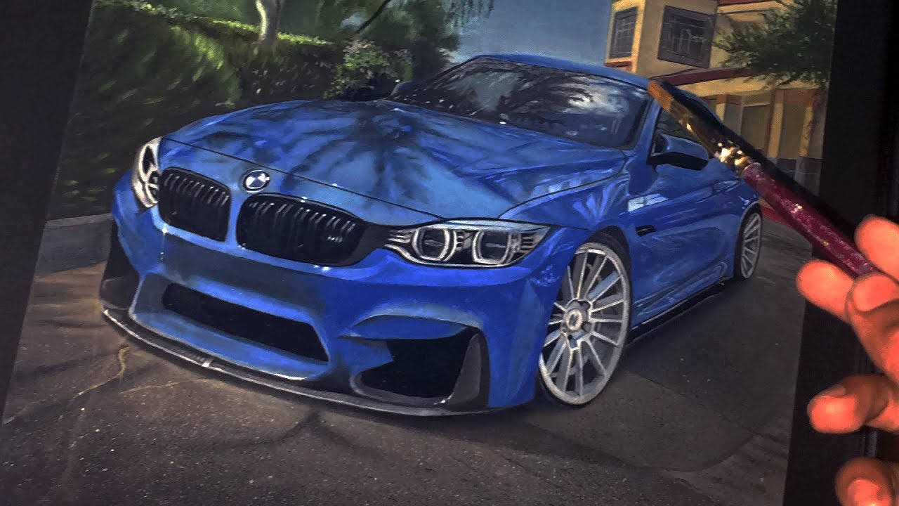 realistic painting of BMw car | oil painting