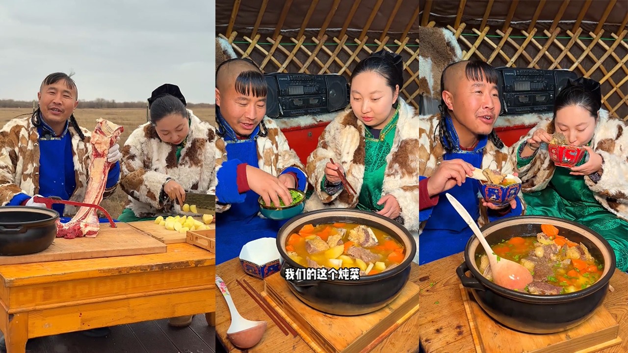 Grassland yellow fat beef steak,the meat and soup are so delicious, it's intoxicating#food#delicious