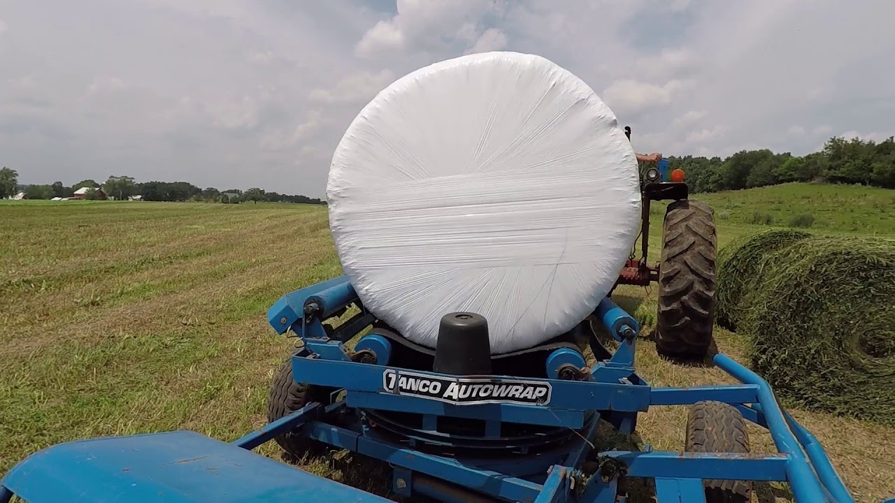 Baling and wrapping our second crop alfalfa | July 2019