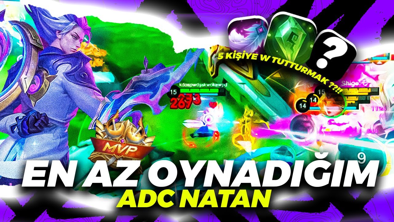 5 KİŞİYE W ATARSAM NE OLUR ? EN AZ OYNADIĞIM ADC Natan | Mobile Legends