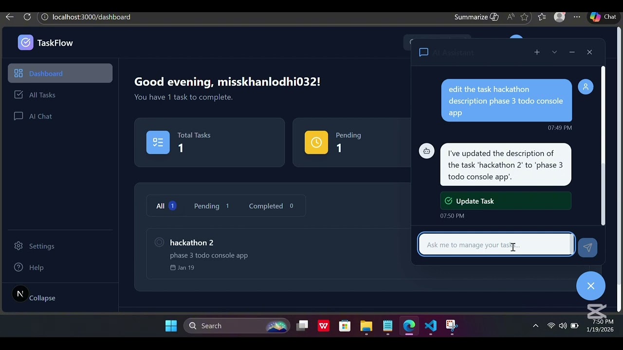 Phase 3 Complete: AI-Powered Todo Chatbot with OpenAI Agents SDK & MCP (Hackathon II)