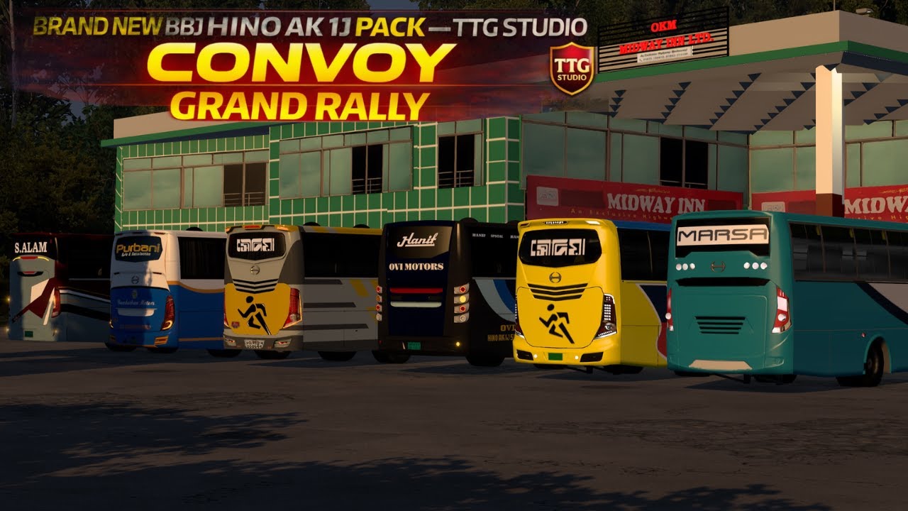 🚌 BBJ HINO AK 1J PACK | GRAND CONVOY ||🔥🌙