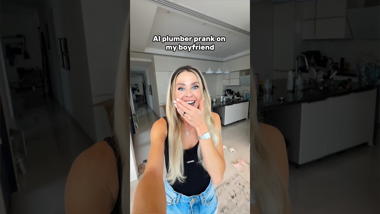 AI Plumber Prank on my boyfriend 😱 #shorts #viral #funny