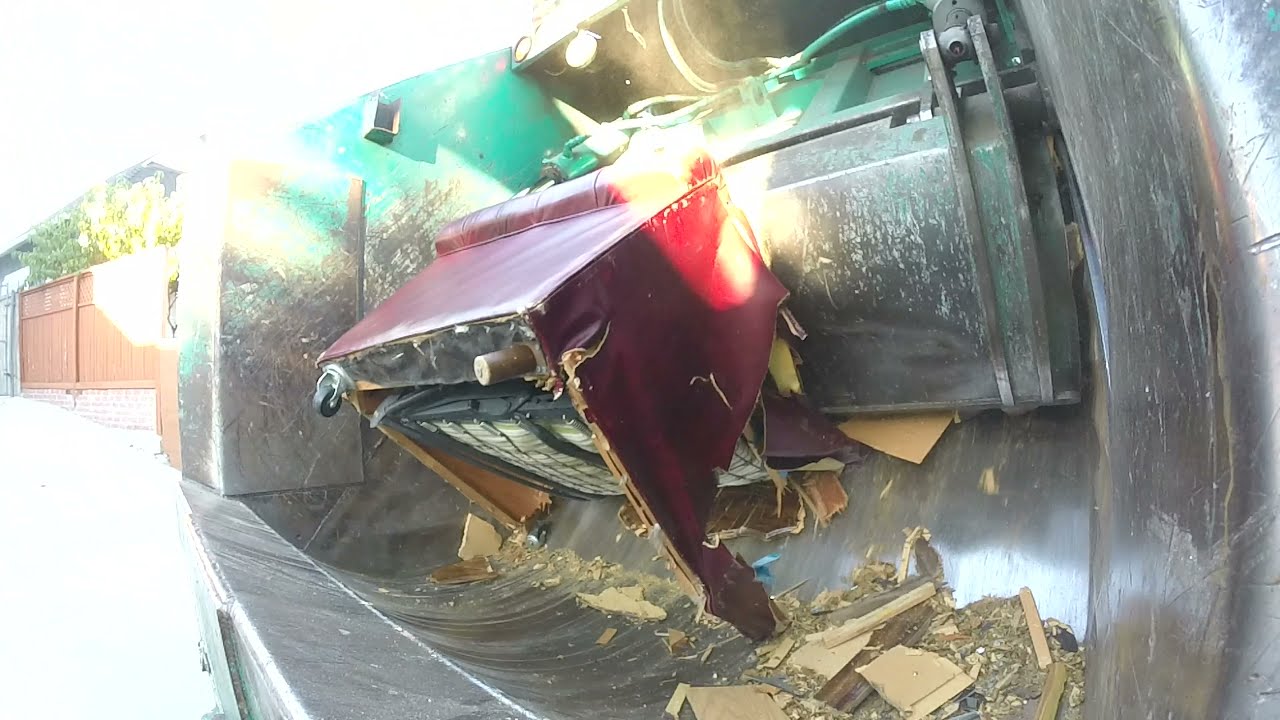 Trash Truck: Packer View!  Bulky Items Getting Crushed!! Soothing!? Satisfying!?
