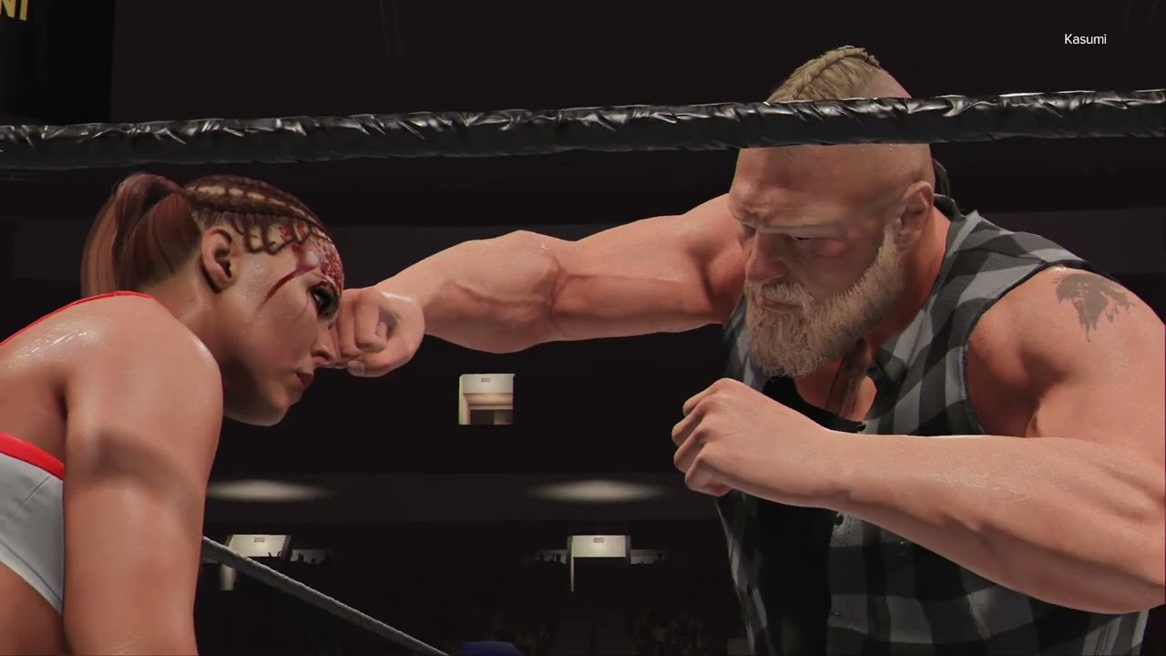 WWE 2k24: Ronda Rousey vs Brock Lesnar #intergender #wrestling