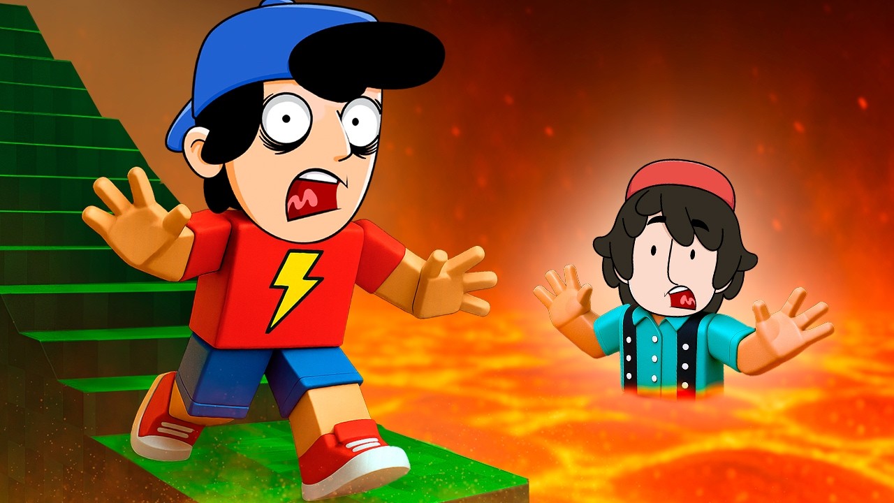 2 PATETAS JOGANDO O CHÃO É LAVA NO ROBLOX KKKK | As Aventuras de Mike