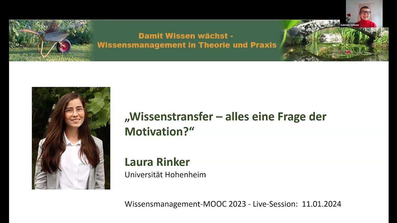 Wissenstransfer - alles eine Frage der Motivation? (WMOOC)