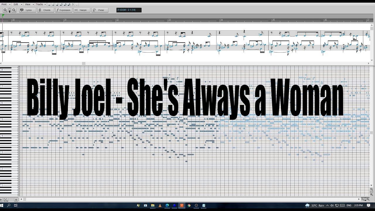 Billy Joel - She's Always a Woman (Full midi Arrangement) Using cakewalk by bandlab #cakewalk