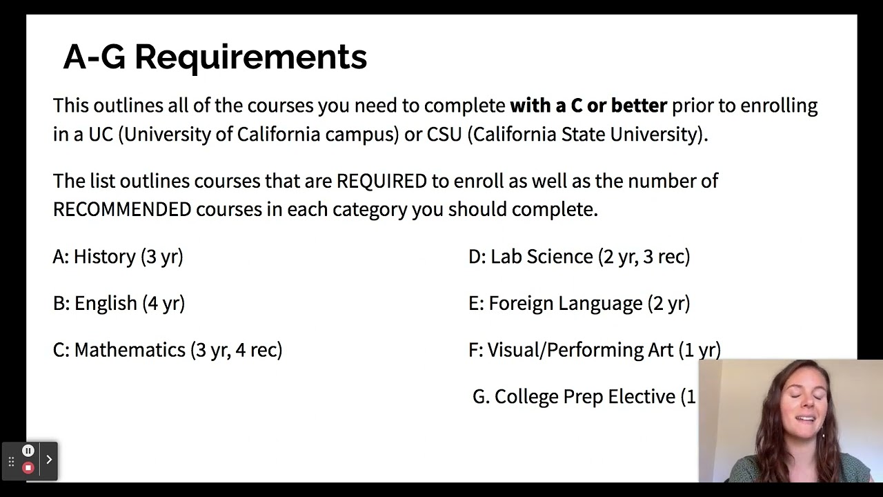 College Knowledge! A-G requirements
