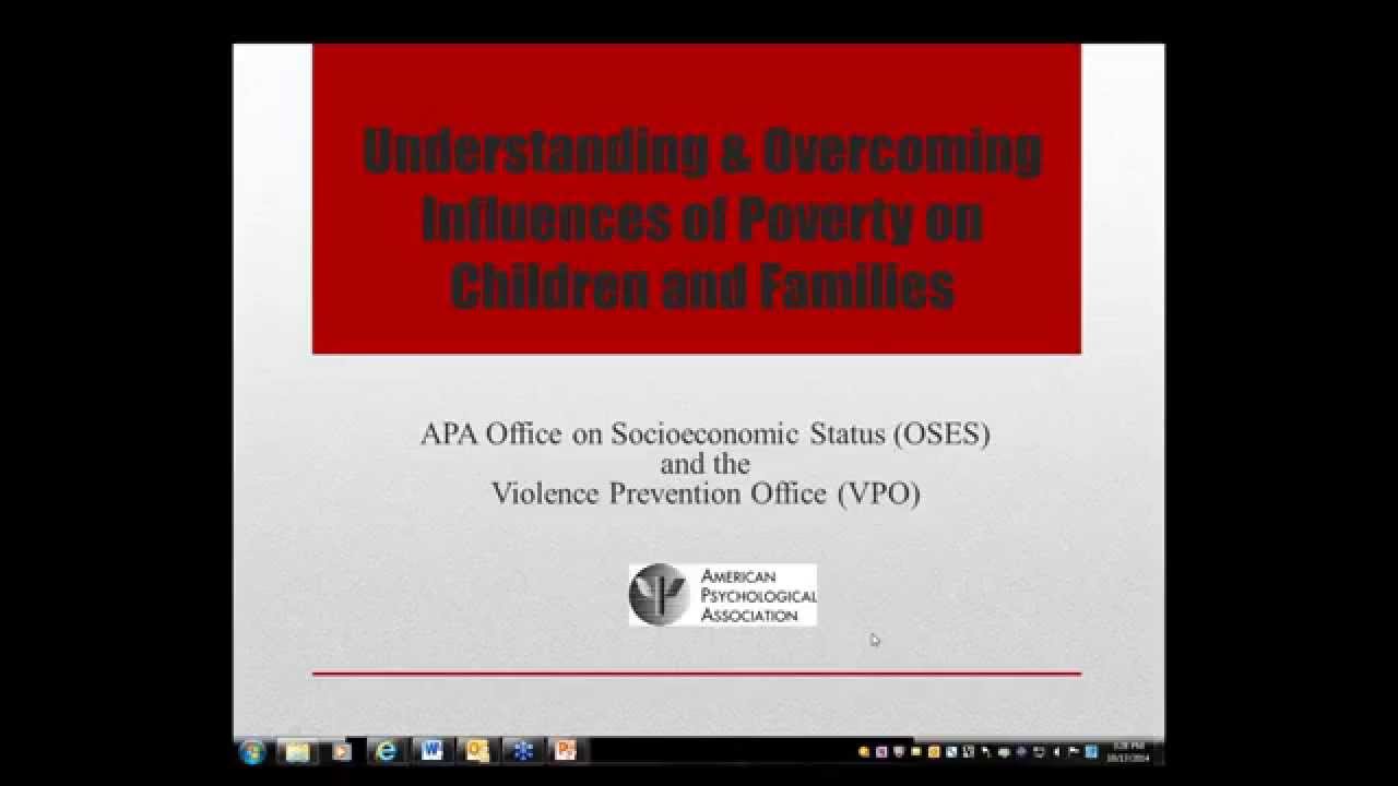 Understanding and overcoming influences of poverty on children and families