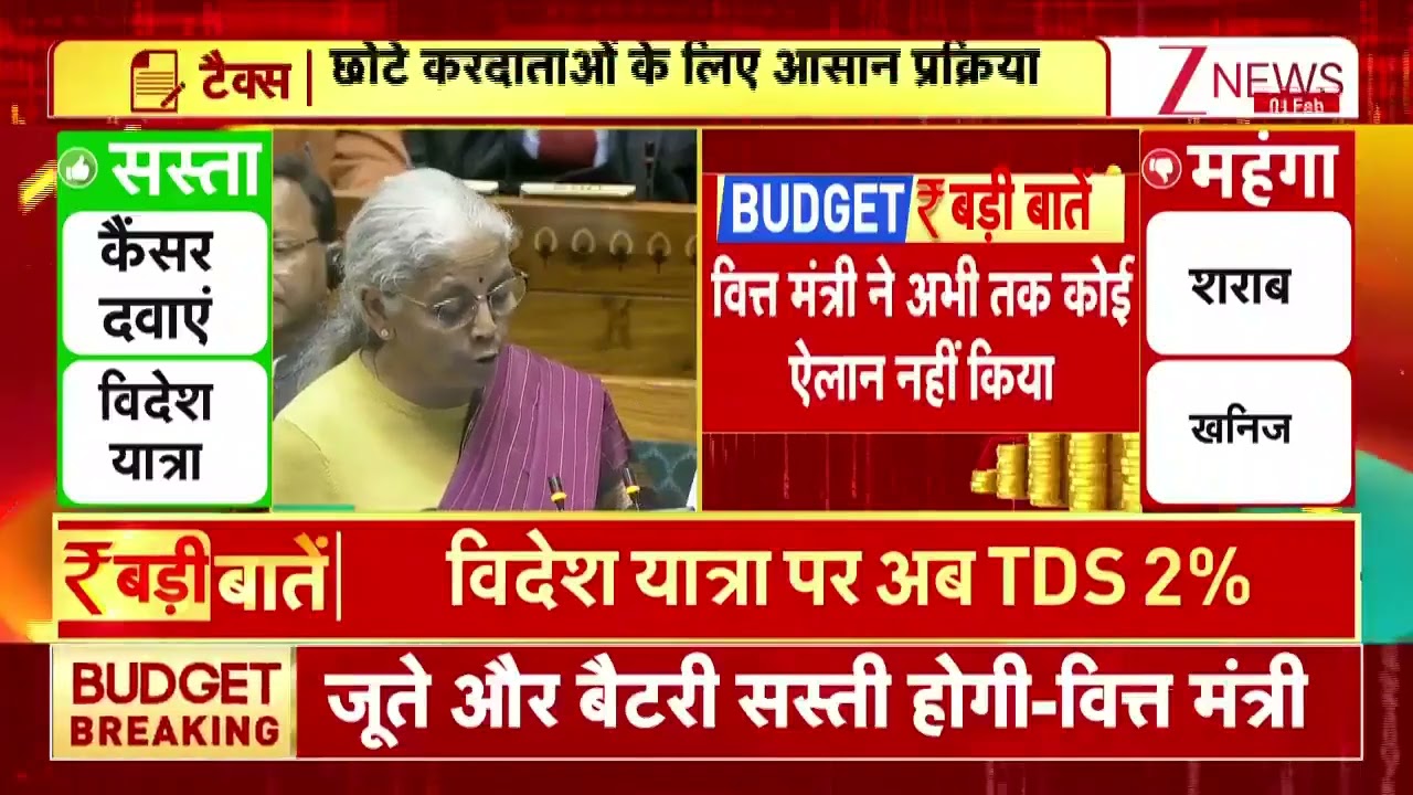 #BudgetOnZee LIVE : 'Tax increased on option trading, shoes and batteries will be cheaper.