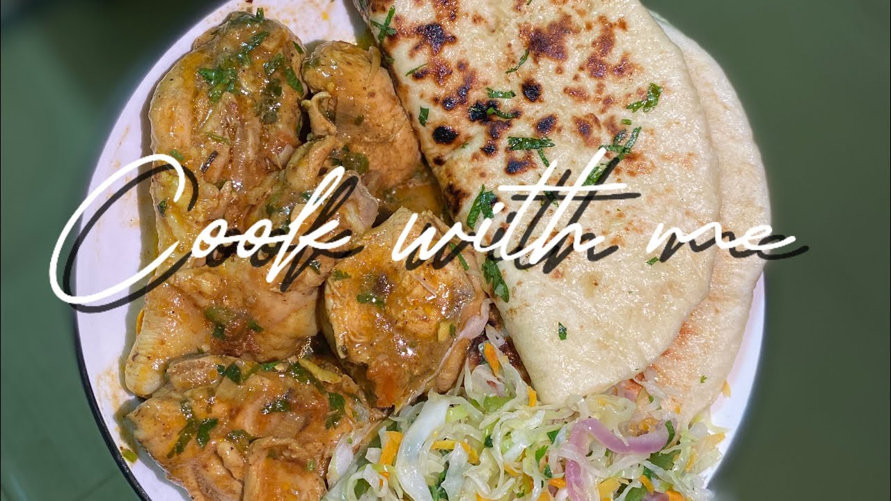 COOK WITH ME| BUTTER NAAN AND CHICKEN CURRY| SIMPLE DINNER IDEAS 