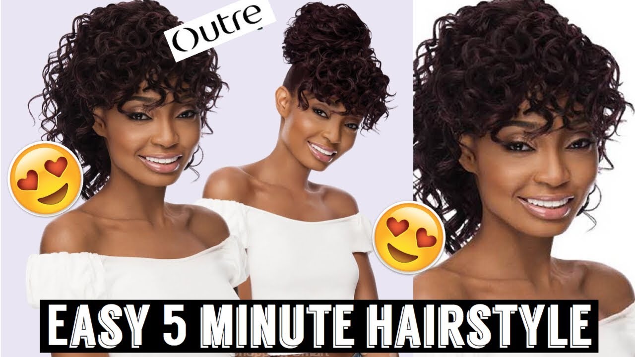 EASY 5 MINUTE HAIRSTYLE FOR NATURAL HAIR | OUTRE BUN X PONY | ELEVATESTYLES