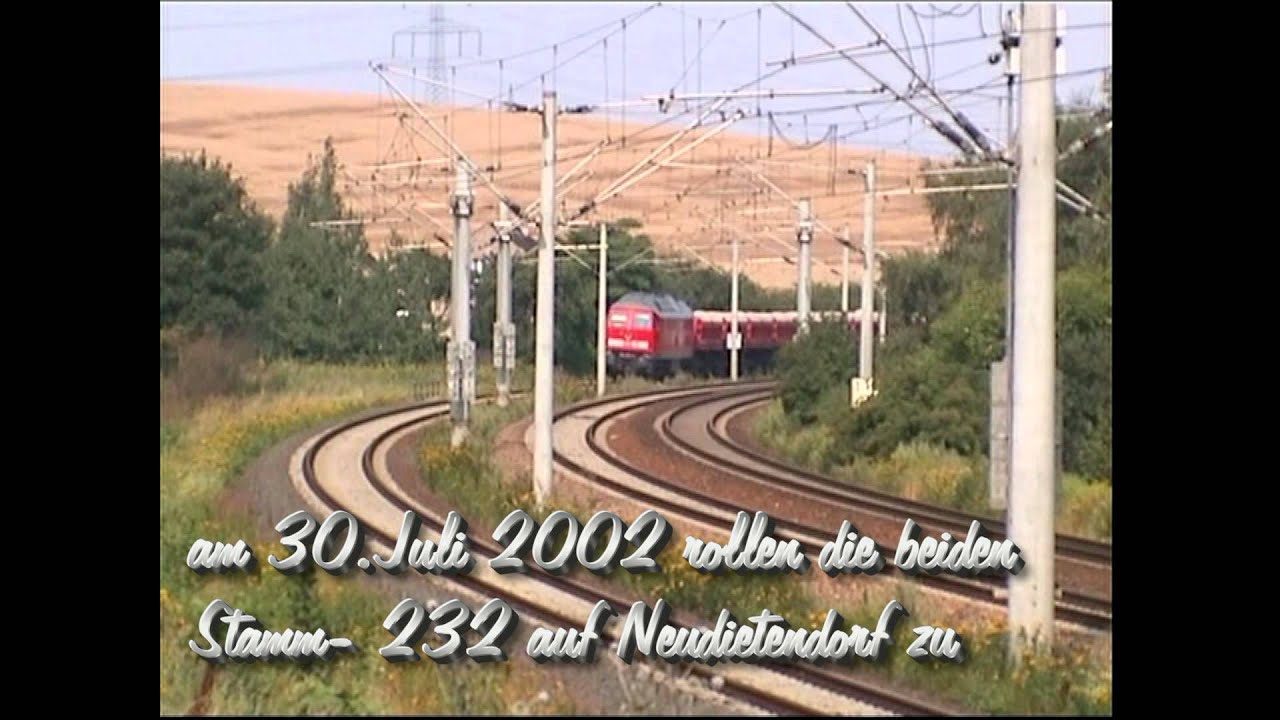 Nicht nur funkferngesteuerte 232 u a  im Einsatz: Kieszüge Eilenburg - Zella-Mehlis 2001-2002