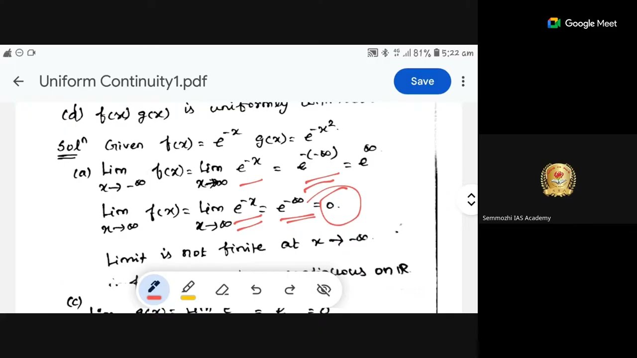 Uniform Continuous | Real Analysis | CSIR NET | TNSET | Semmozhi IAS Academy
