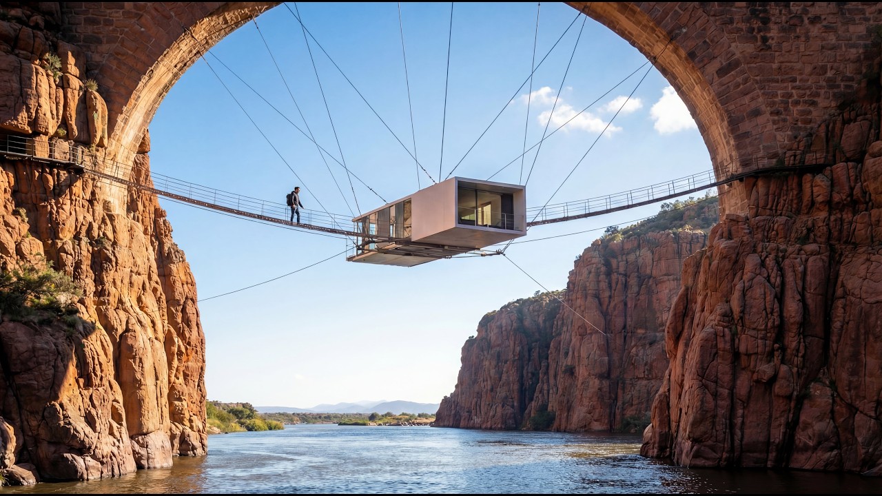 How He Built a Suspended Glass House Between Two Cliffs From Scratch (Full Process)