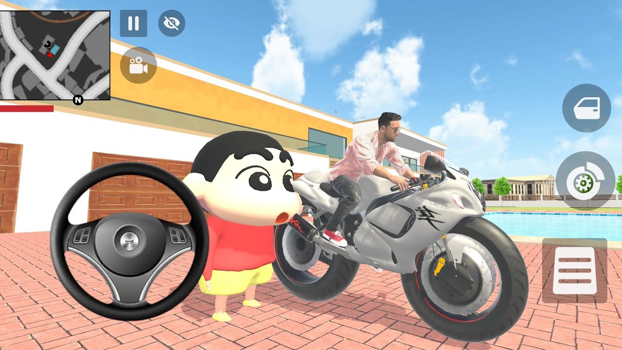 🔥Franklin and Shinchan Bought Super Fast White ⚪ Modified Bike 👀 | Ultimate GTA V Ride