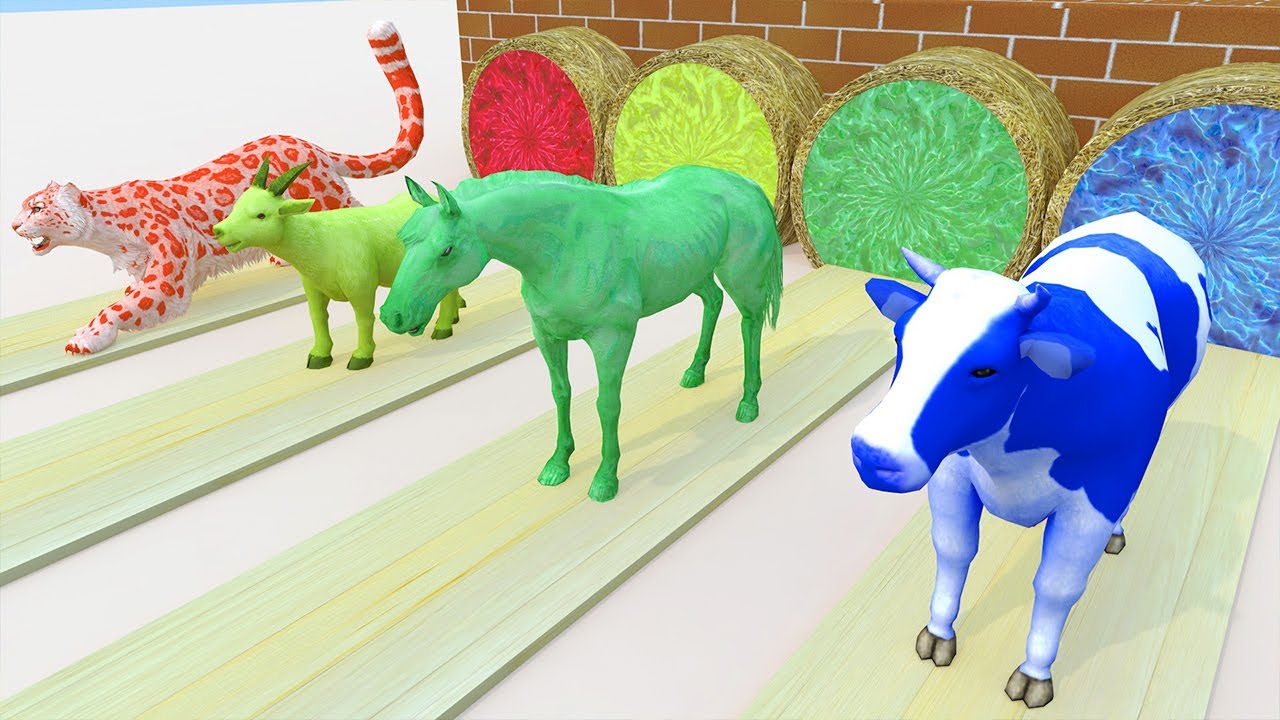 Jungle Animal Slide Race! 🐘🦒 Who Slides to Victory? 🛝😂 | Epic 3D Wild Race Challenge! 🎮