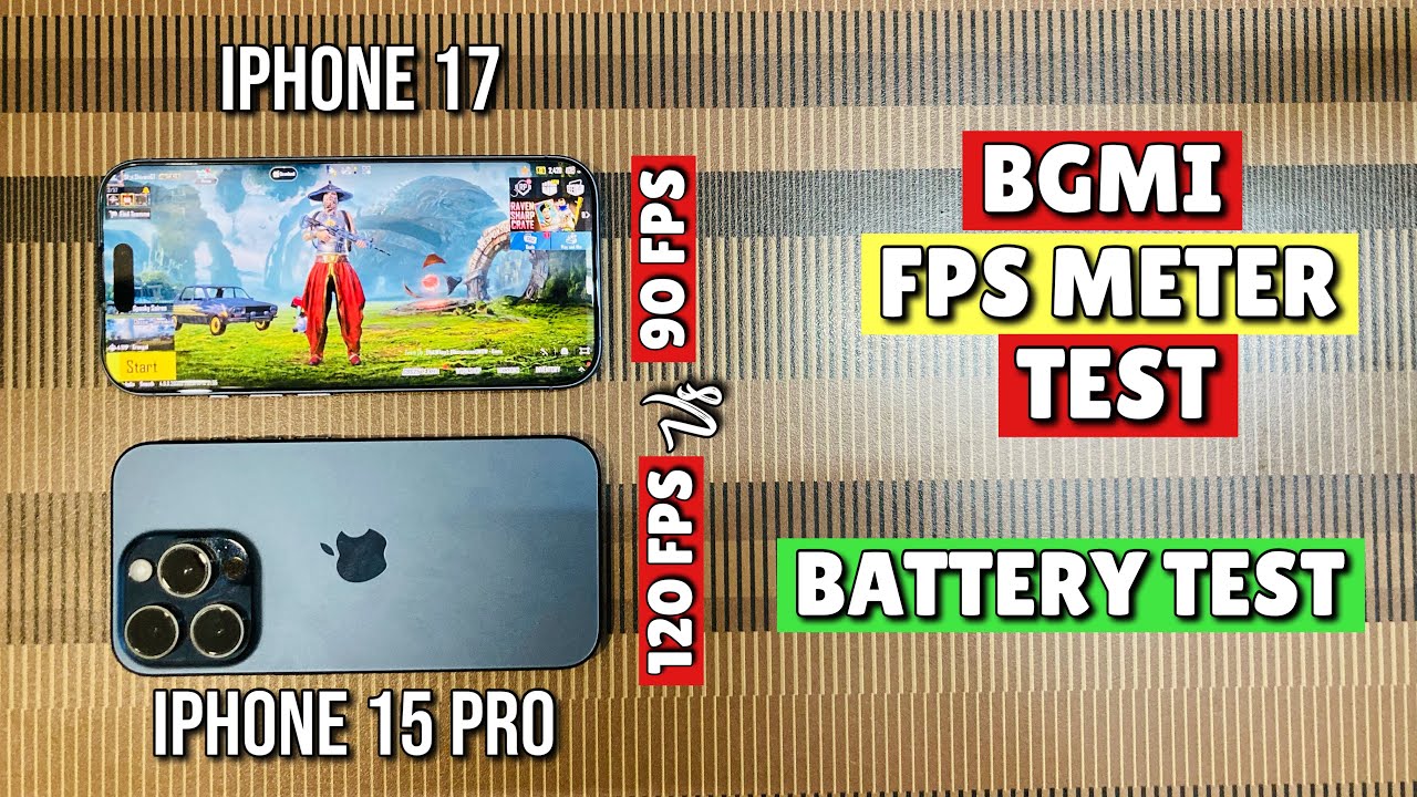 iPhone 17 (90 Fps) Vs iPhone 15 Pro (120 Fps) BGMI Fps Meter Test🔥| Battery Test