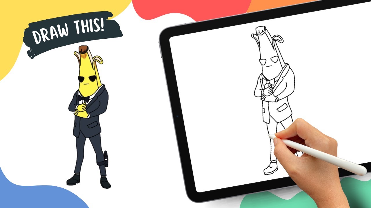 How to Draw Agent Peely | Fortnite &ndash; Easy Cartoon Drawing Tutorial