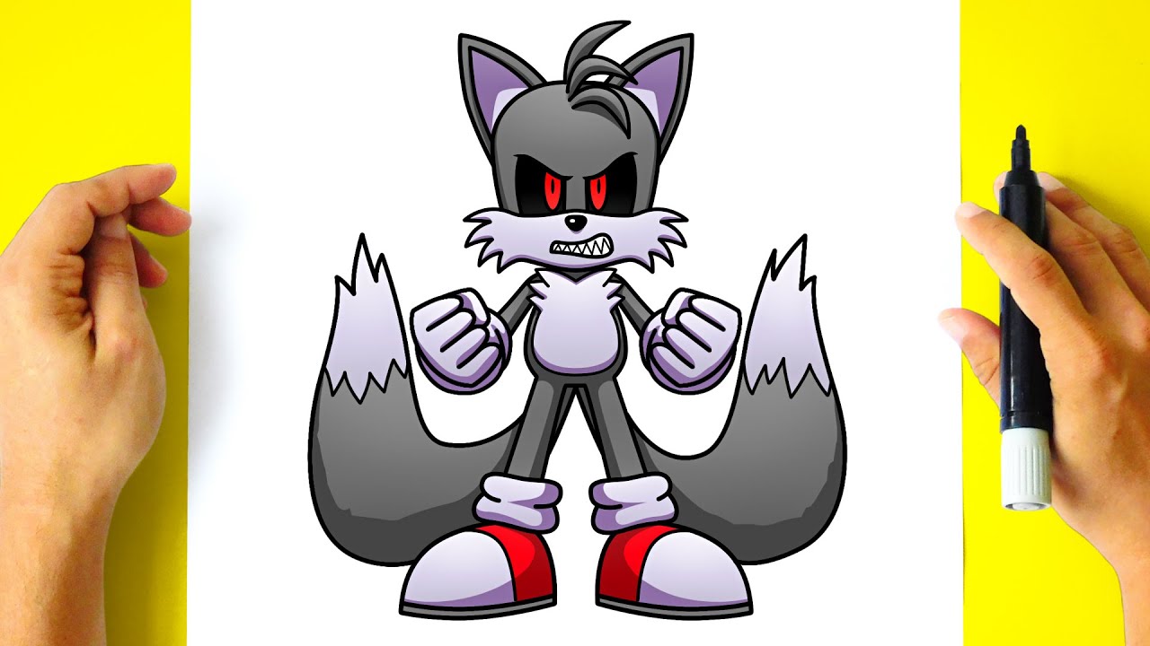 Como DESENHAR o TAILS.EXE - Como DESENHAR a TAILS.EXE - How to DRAW TAILS EXE - Sonic the Hedgehog