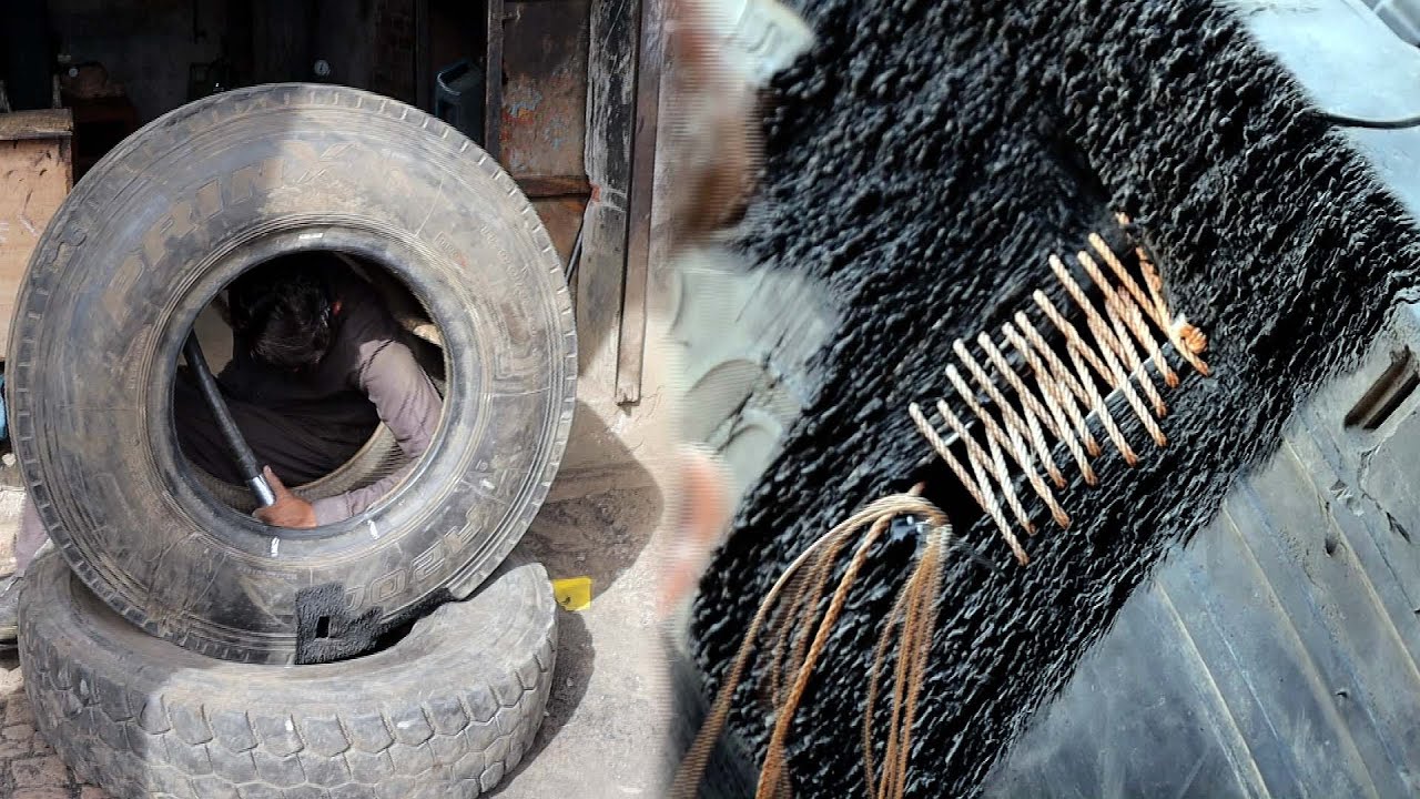 Amazing Hard Impact Sidewall Truck Tire Repair | truck tire sidewall repair | truck tire repair |