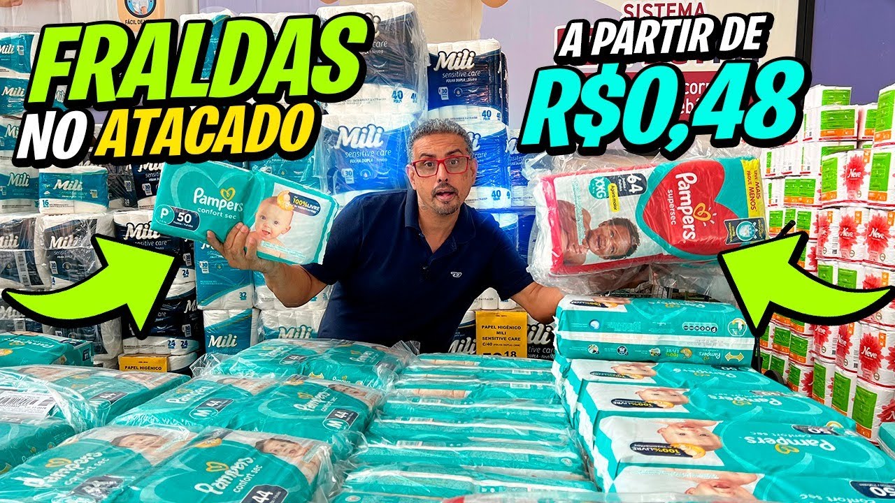 Fraldas no Atacado Fornecedor novo no Canal a Loja fica no Brás