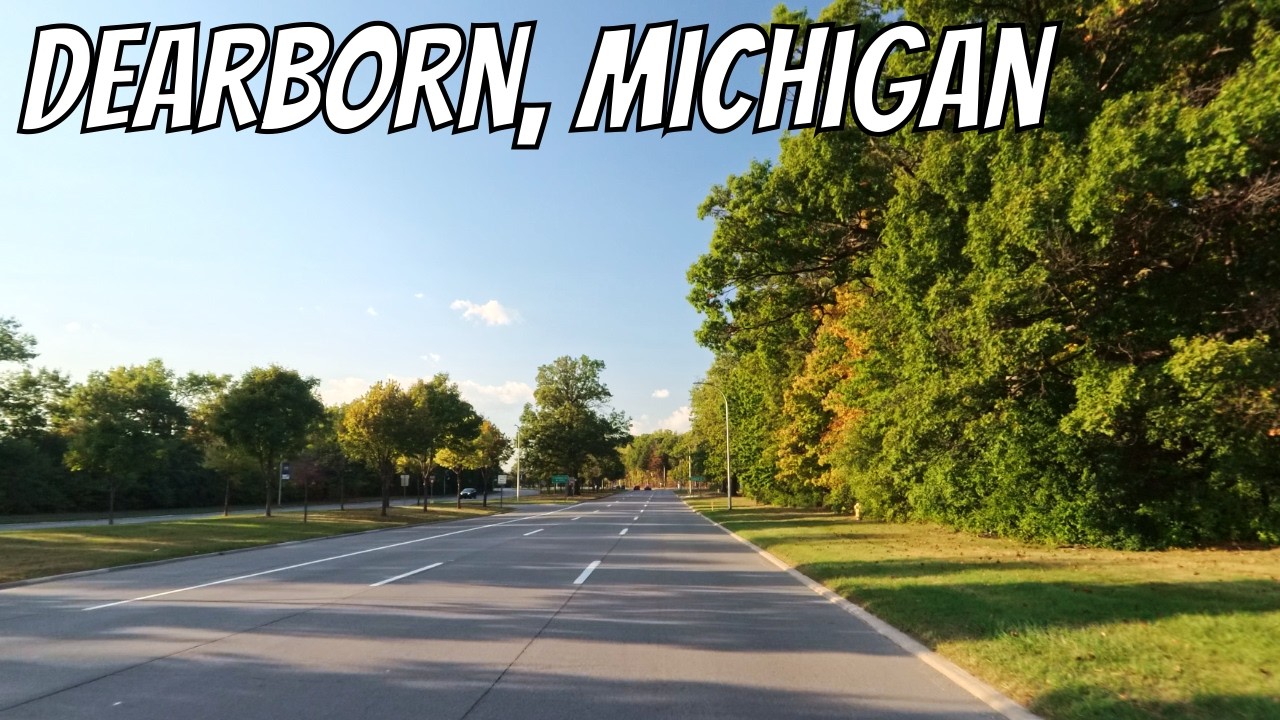 Dearborn, Michigan! No talking drive through a Michigan town.
