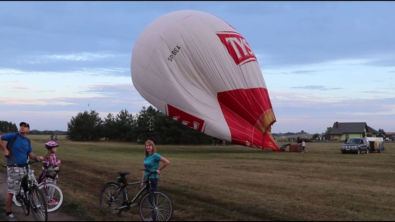 Nietypowe lądowanie balonów na os. Michelin