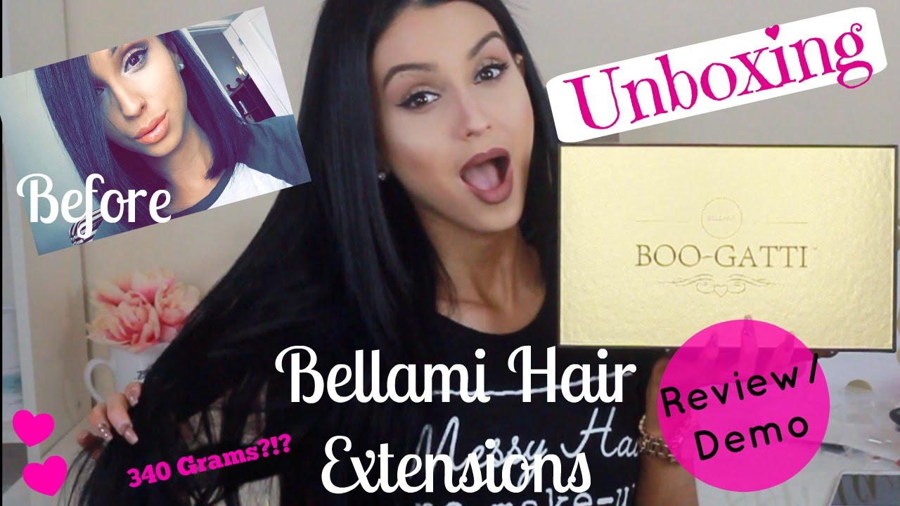 Bellami Hair Extensions BooGatti Unboxing, Review/Demo ⎮Thickest Extensions