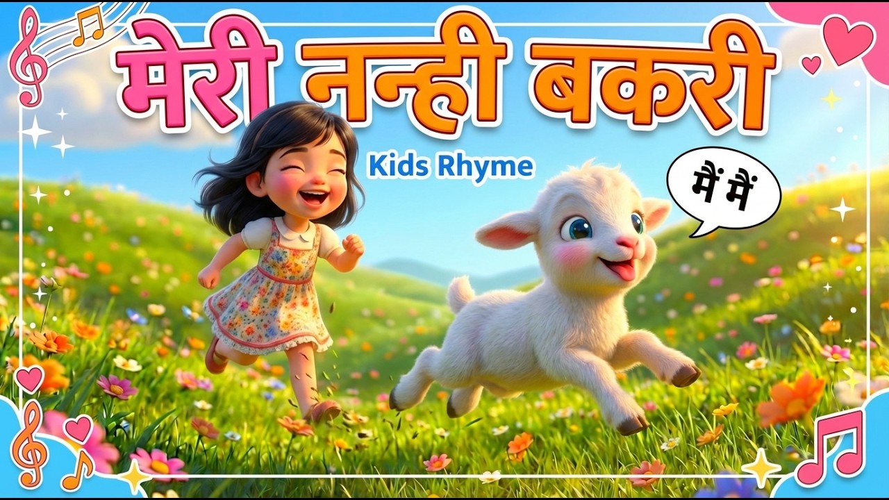 छोटी बकरी का उधम | Cute Hindi Rhyme for Kids #hindirhymes #kidssongs #goat  #funny