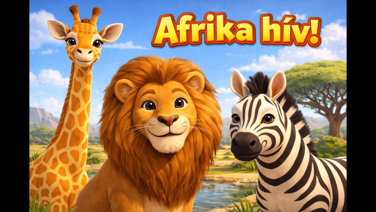 Afrika hív! 🦁🌍 | Vidám gyerekdal állatokkal | African Animal Song for Kids |  Nursery ryme