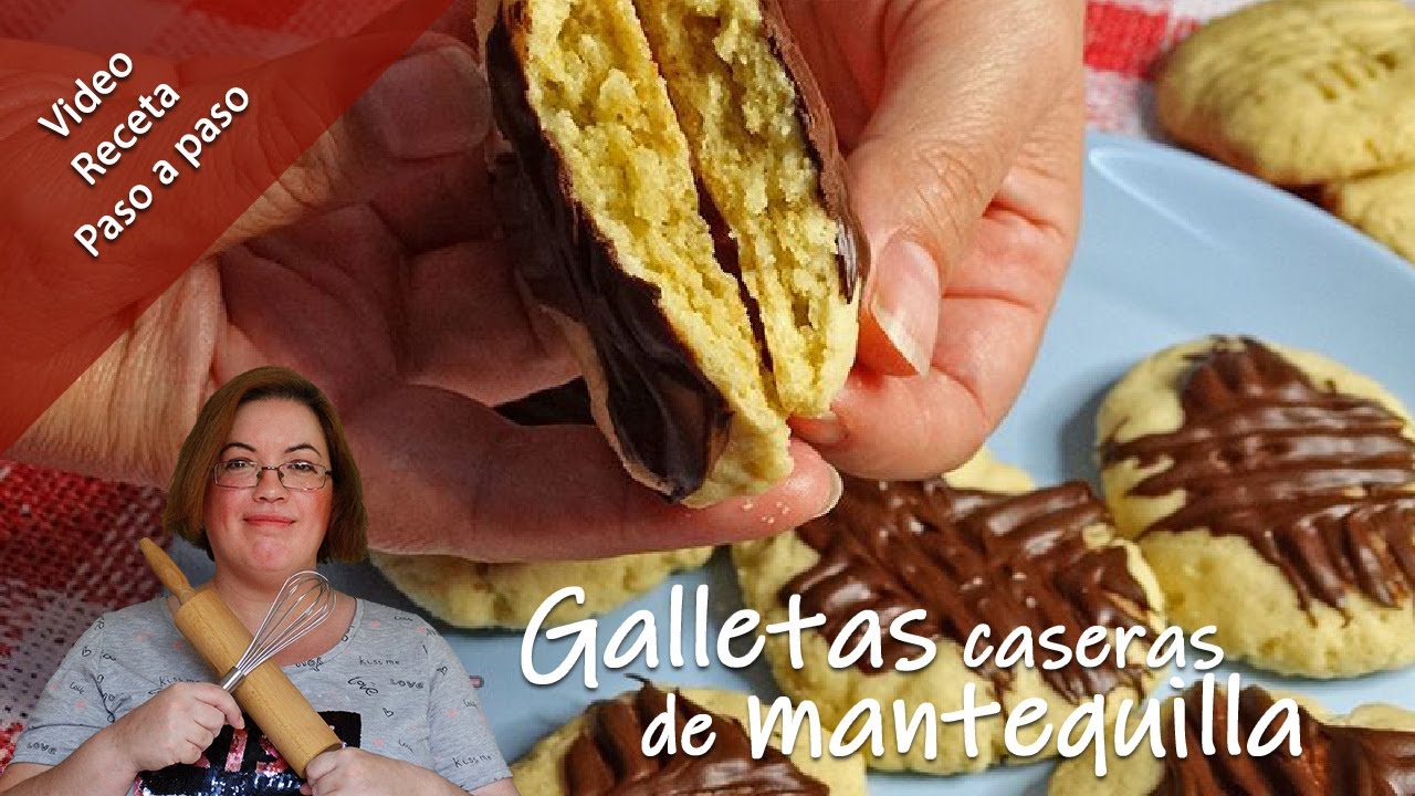 GALLETAS CASERAS 🍪 DE MANTEQUILLA R&Uacute;STICAS CON CHOCOLATE!! 🍫😍