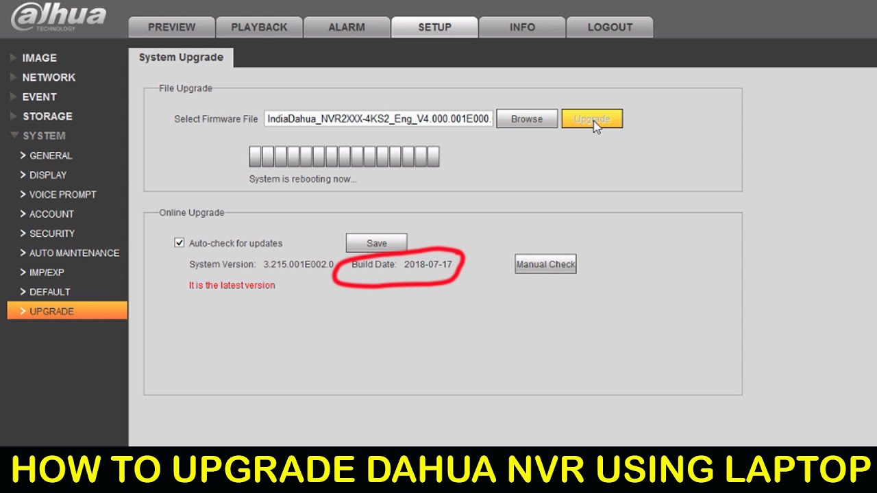 how to upgrade dahua nvr | dahua firmware update