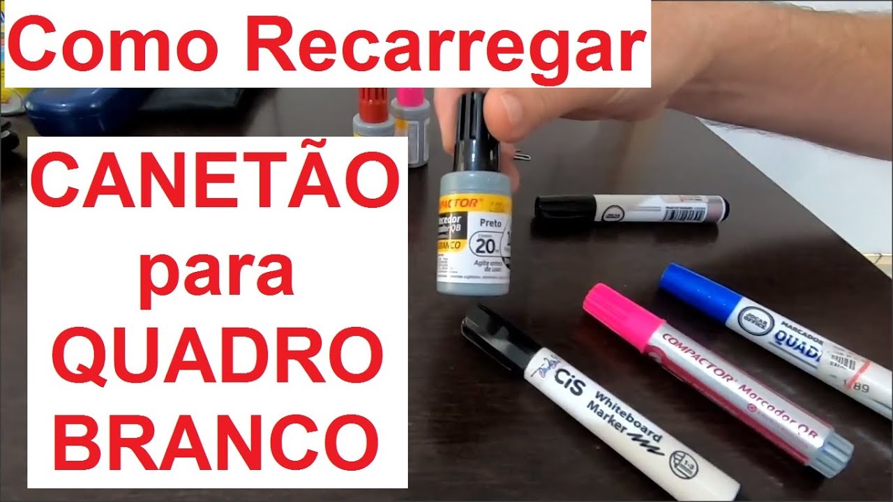 COMO RECARREGAR PINCEL MARCADOR QB para QUADRO BRANCO