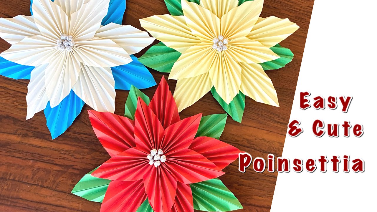 Make Poinsettia Flower with foil - detail tutorial - Easy & Quick Christmas Decoration| Quest Art