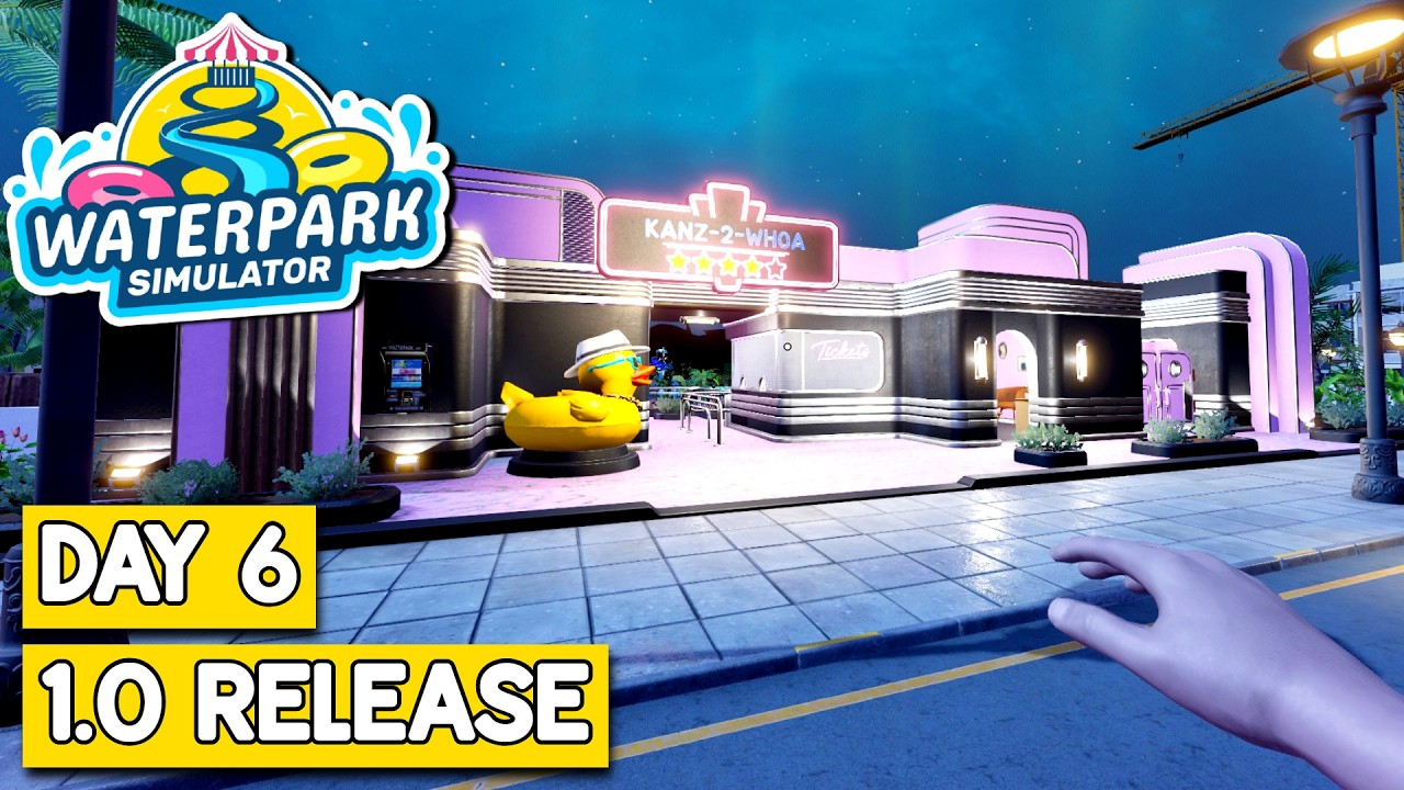 Night Shift Is My FAVORITE In Waterpark Simulator 1.0! - Day 6 (Hard Mode)