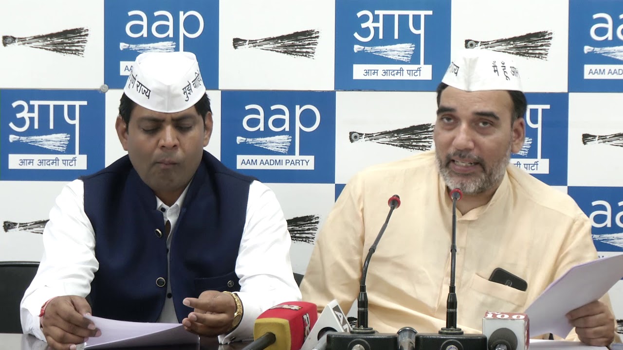 AAP Leader Gopal Rai & Brijesh Goyal Made Public 5 yr Report Card of LS MP Meenakshi Lekhi