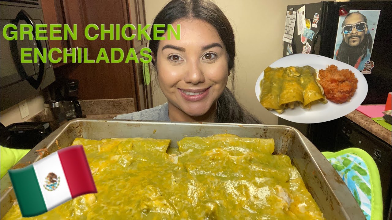 HOMEMADE GREEN CHICKEN ENCHILADAS RECIPE!! 😋