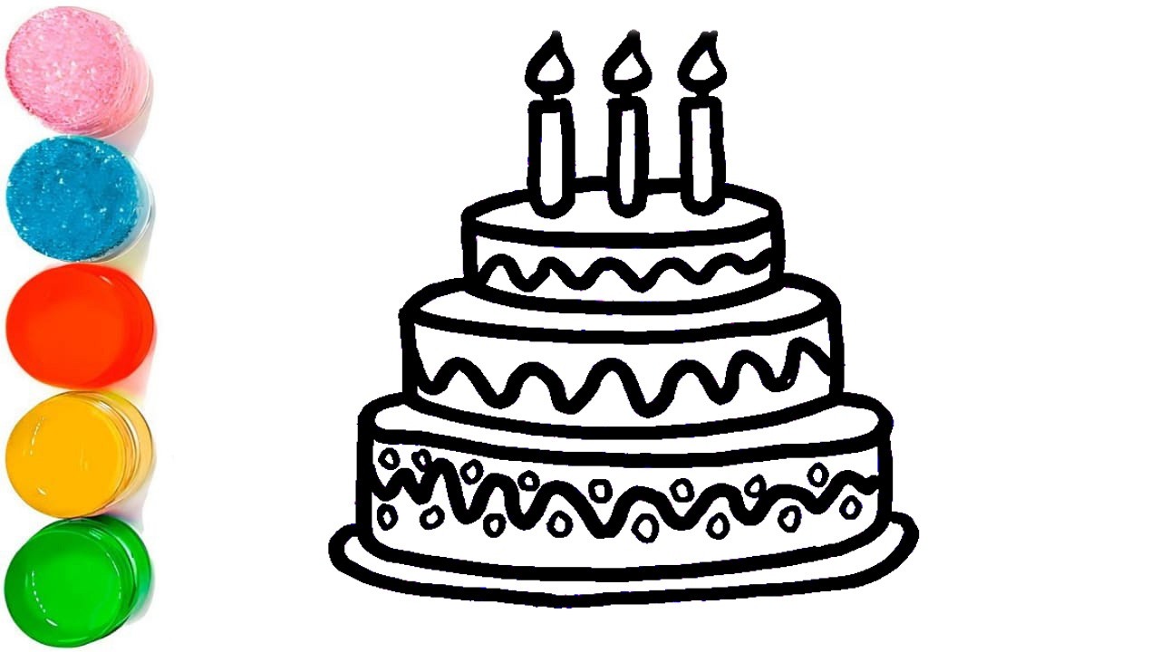 How To Draw A Birthday Cake Step By Step 🎂 Birthday Cake Drawing Easy