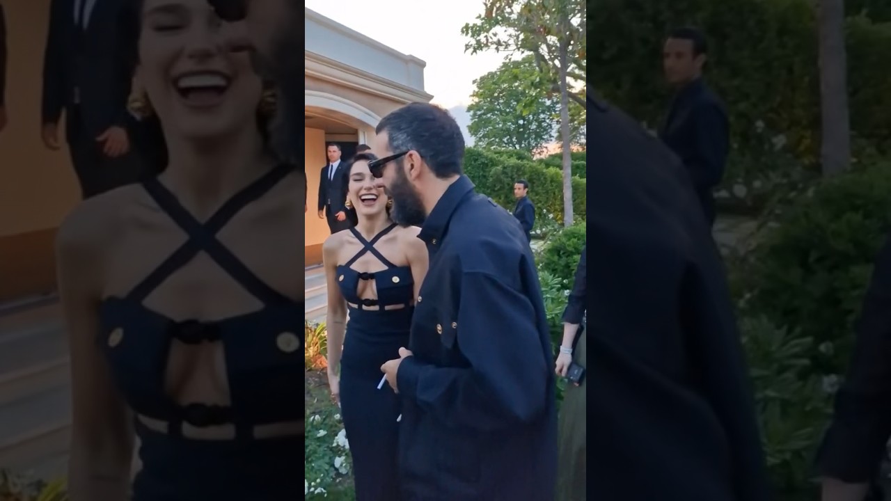 Dua Lipa with Romain Gravas at the &lsquo;La Vacanza' 2023 show collection. #dualipa