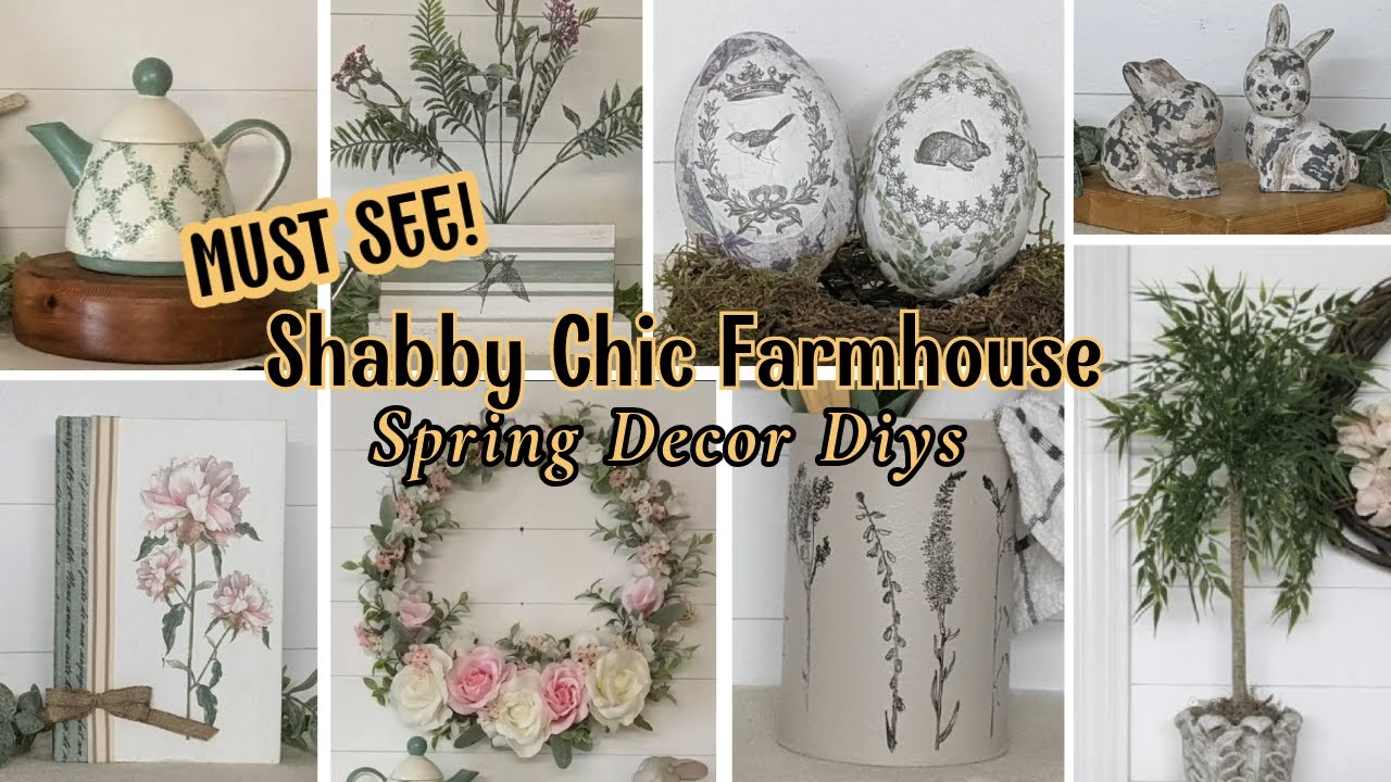 YOU MUST SEE THESE SHABBY CHIC FARMHOUSE SPRING DECOR DIYS!~Beautiful Home Decor Crafts