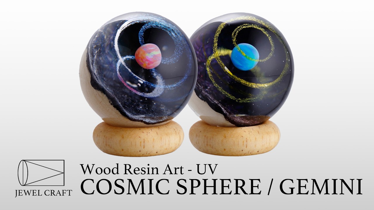 Making Resin Art COSMIC SPHERE / GEMINI from UV Resin