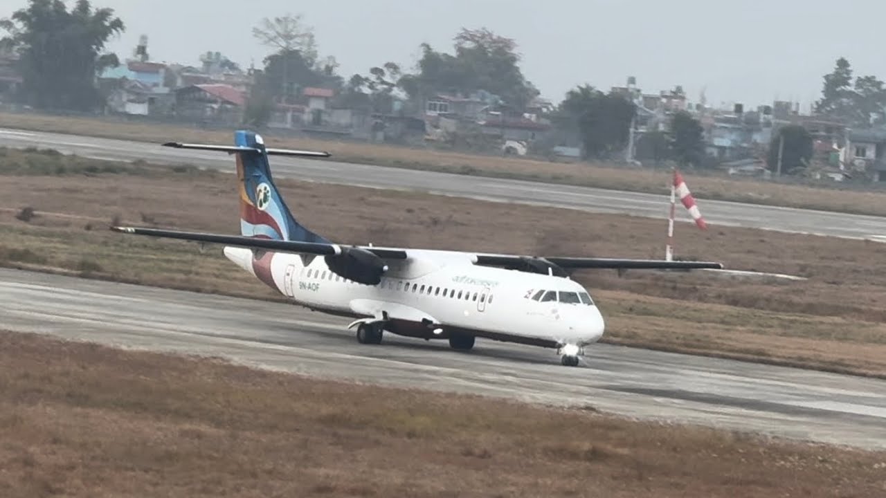 Yeti Airlines ATR 72-500 9N-AOF Departing Pokhara International Airport 