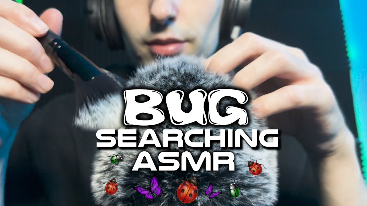 ASMR Bug Searching & FLUFFY Head Massage with Mouth Sounds (bug removal, mic scratching, brushing)