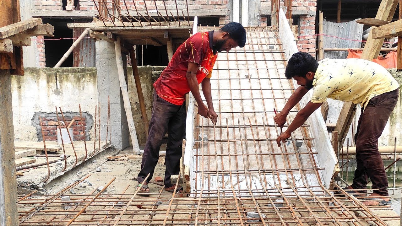 Amazing Stair Reinforcement Binding Process|Stair Rod Binding Process|কিভাবে সিঁড়ির রড বাঁধা হয়