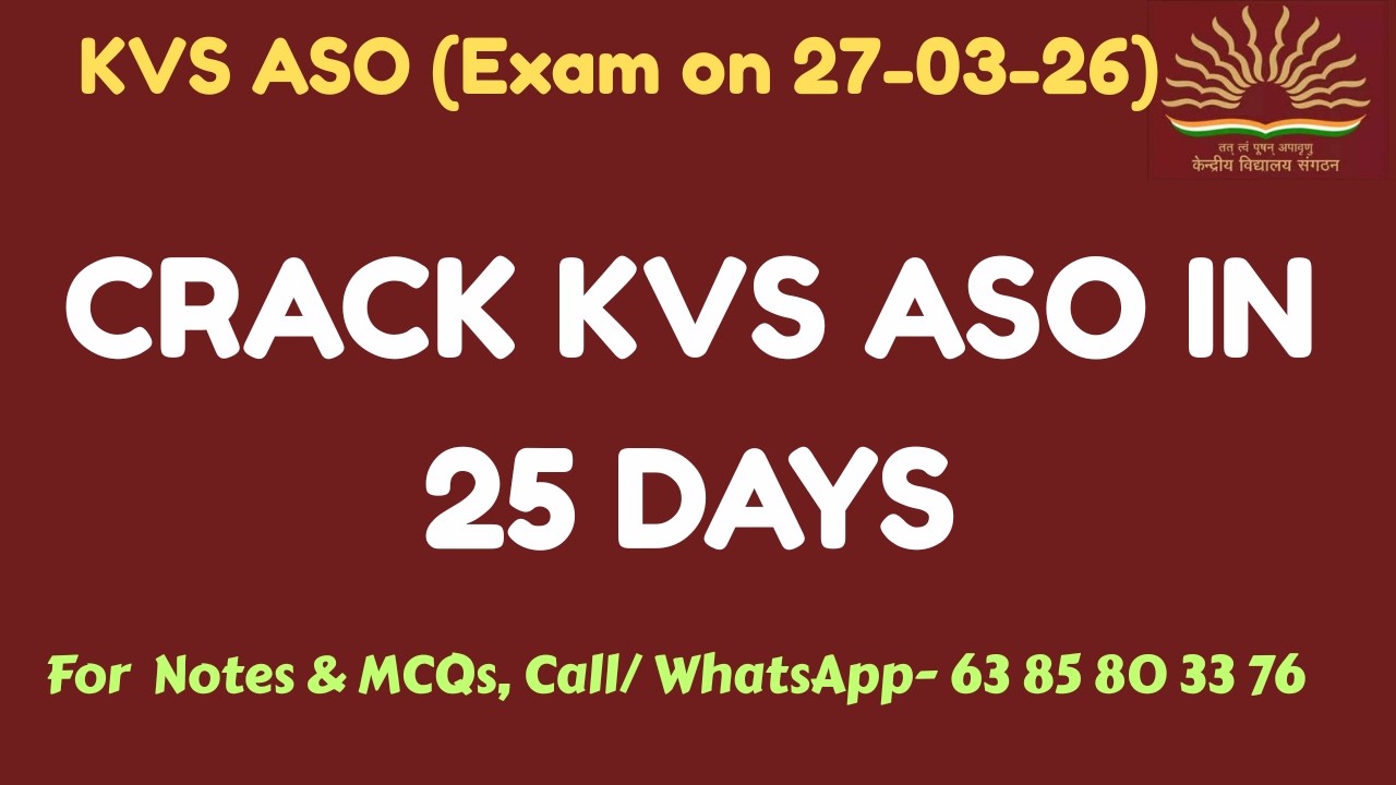 🔥 Crack KVS ASO Exam in 25 Days | Complete Strategy + Study Plan 2026